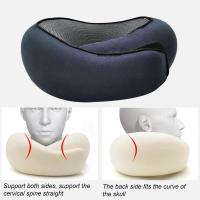 Almohada De Soporte Para El Cuello De Espuma De Memoria Con Almohadilla De Cabeza Suave Protección Para El Cuello Al Dormir Y Camping Soporte Redondo De Poliéster/Celulosa - details 7