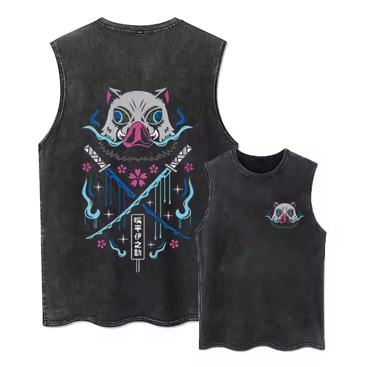 Camiseta De Manga Corta Para Hombre Estilo Harajuku Acido Japonés Anime Gráfico Algodón Tees Verano Tejido a Mano Protección Solar - 1