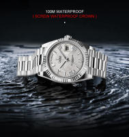 Reloj Mecánico Para Hombre CADISEN Con Dial De Meteorito Calendario Completo Semana 100M Resistencia Al Agua Movimiento MIYOTA 8285 Acero Inoxidable Cristal De Zafiro - details 7