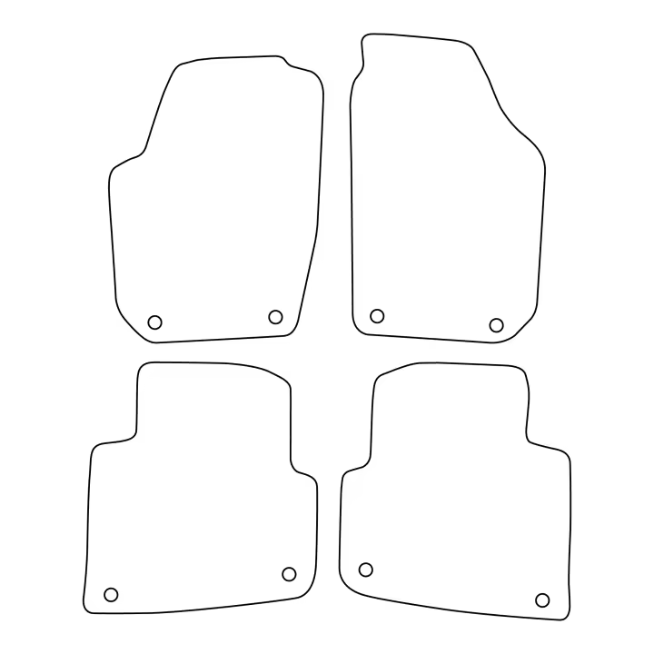 Juego de alfombrillas de terciopelo para Skoda Roomster 2006-2015 - acabado negro - 1