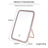 Espejo De Maquillaje Portátil LED Tricolor Plegable Recargable Con Luz Giratoria Para Damas Espejo De Belleza Para Dormitorio - details 13