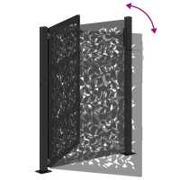 vidaXL Puerta de jardín diseño de hoja de acero negra 105x130 cm - details 5