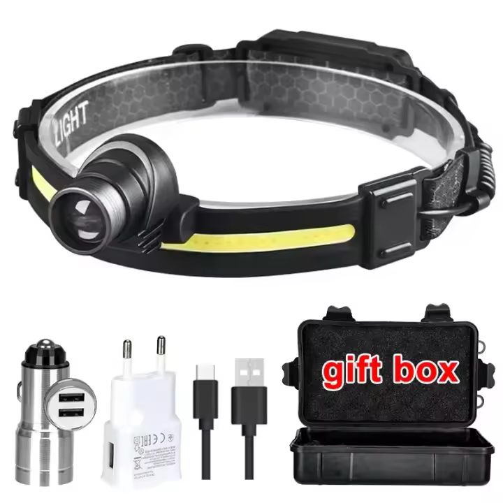 Lámpara Frontal LED De Alta Potencia Con Sensor XPE+COB 7 Modos Para Pesca Y Caza Batería 18650 Luz De Cabecera Impermeable - 1