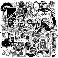 50pcs Pegatinas Góticas Para Adolescentes Boys Estilo Punk Satánico Calavera Horripilante Para Portátil Libro Equipaje - details 0