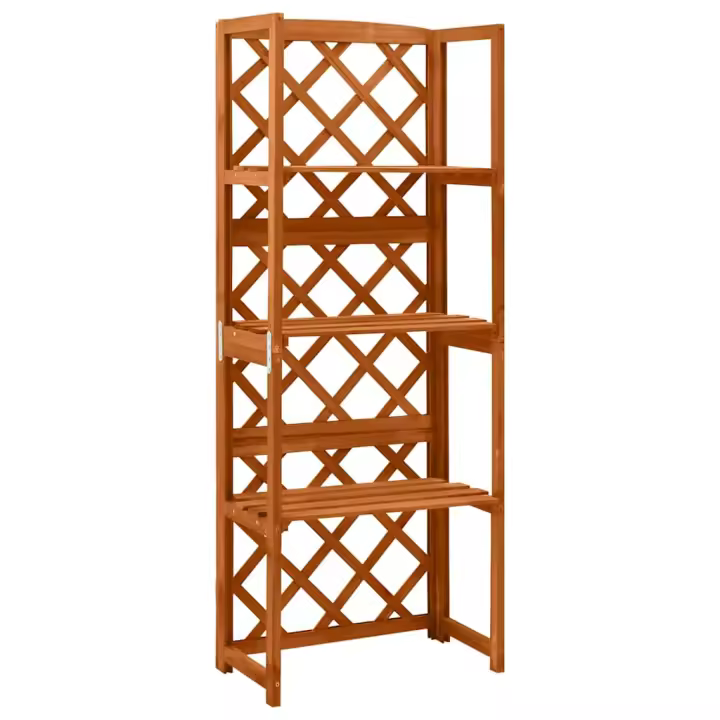 Enrejado con estantes madera maciza de abeto 55x30x140 cm - 1