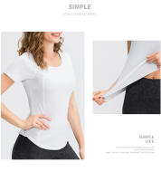 Top De Yoga Para Mujer Transpirable Quick Dry Manga Corta Deporte Fitness Running Camiseta De Gimnasio Ropa Deportiva - details 12