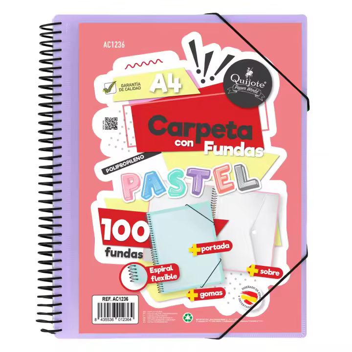 Starplast - Carpeta Con Fundas Espiral Flexible A4 con 100 Fundas Transparentes - 1