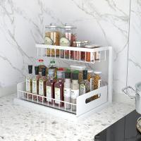 Organizadores y almacenamiento para debajo del fregadero, con cajón deslizante, estante multiusos de 2 niveles para baño y cocina - details 9
