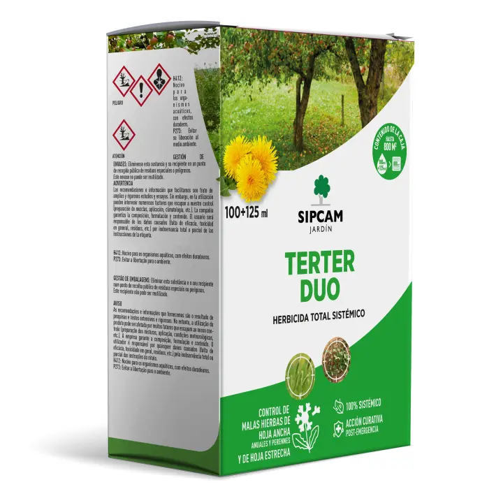 SIPCAM JARDIN - TERTER DUO - HERBICIDA TOTAL SISTEMICO - PACK PARA 2 MOCHILAS - 1