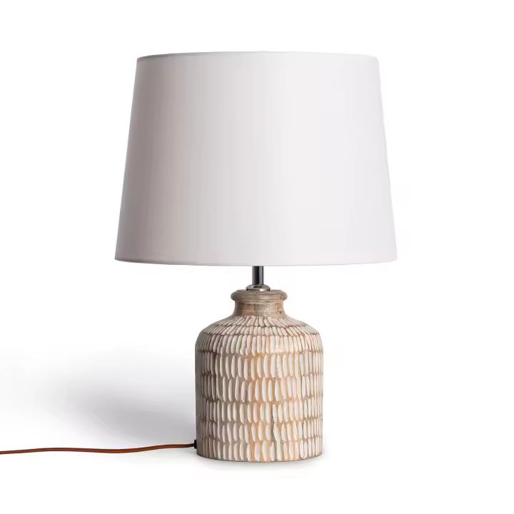Ledkia Lámpara de Mesa Madera Govesan ILUZZIA Blanco Viejo - 1