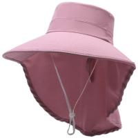 Gorro De Verano Para Mujer Protección UV Con Visera Ancha Y Capucha Para Pelo Estilo Casual Material De Poliéster Adecuado Para Pesca Y Senderismo - details 4