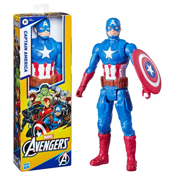 Figura Capitan America Deluxe Titan Hero Vengadores Avengers Marvel 30cmFigura  Coleccionable - Idea de Regalo- Mercancia Oficial - Juguetes para Niños y Adultos - Movies Fans - Muñeco para Coleccionistas y Exposición - 1