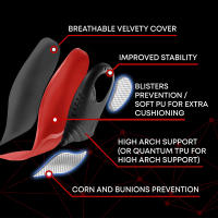 Pareja De Insoles Premium Para Pies Absorción De Golpes PU Gel Transpirable Cómodo Ligero Absorbe La Sudoración Pads Para Zapatos - details 2