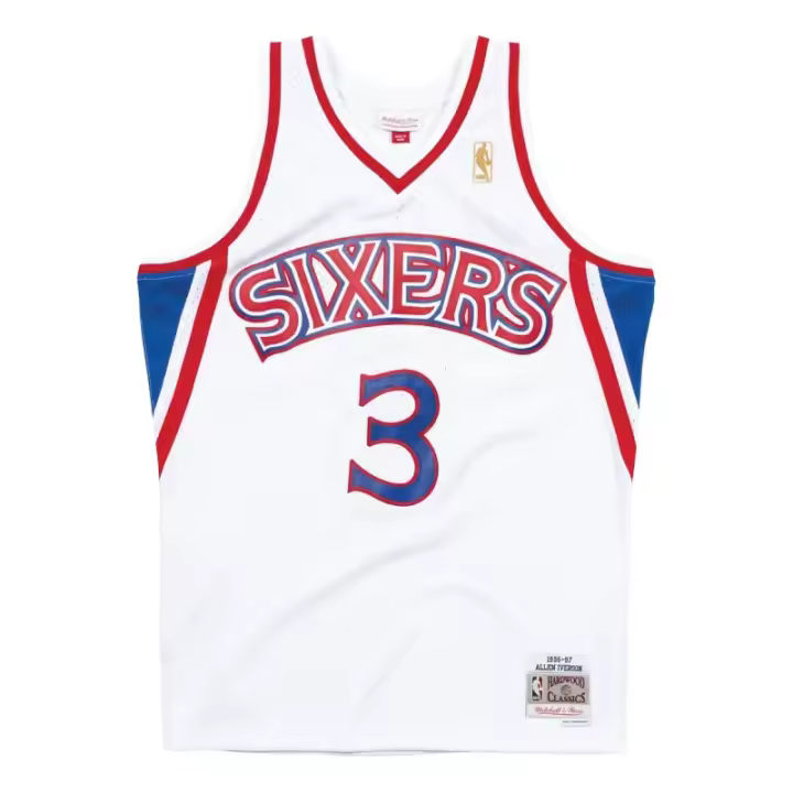 Camiseta Allen Iverson Philadephia Sixers 76Ers - 1996-97 Swingman Blanca. - 1