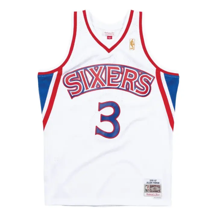 Camiseta Allen Iverson Philadephia Sixers 76Ers - 1996-97 Swingman Blanca. - 1