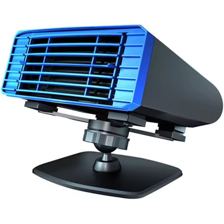 Calentador de coche portátil de 12 V, descongelador de coche, ventilador de parabrisas automotriz, 120 W, 12 V, calentador de parabrisas rápido, ventilador de enfriamiento, desempañador de coche, encendedor de cigarrillos enchufable con base - 1