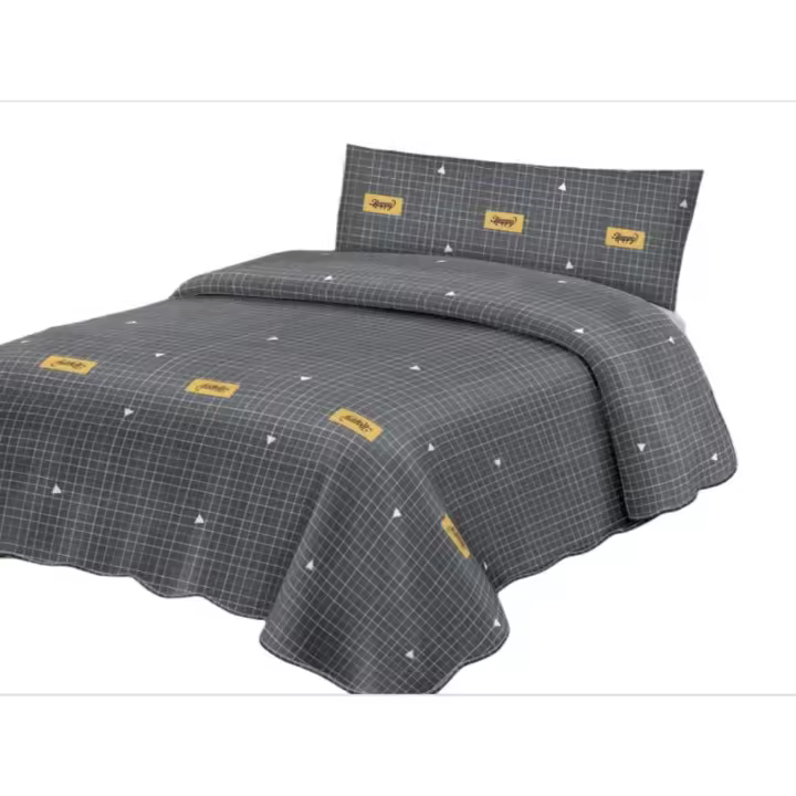 Juego de sábana,juego para cama 150cm,set de 3 Piezas, 1 encimera , 1 sábana bajera ajustable, 1 fundas de almohada, 100% poliéster, transpirable.CXJF - 1