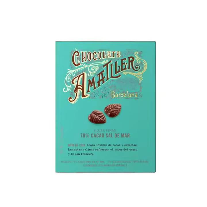 Únicos Hojas Chocolate 70% con Sal de Mar 60g Amatller - 1