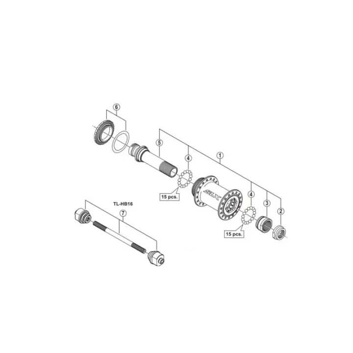 SHIMANO Eje Completo Buje HB-M678 - 1
