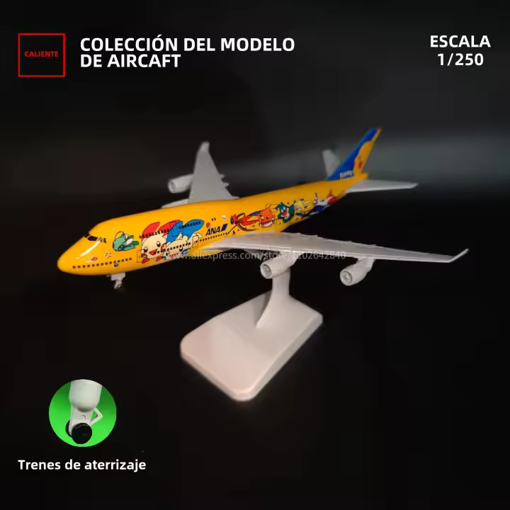 Replica De Avión De Metal a Escala 1:250 JAPAN ANA B747 Modelo De Aviación Para Decoración De Oficina Y Hogar Arte Miniatura Juguete Antiestrés Para Niños - 1