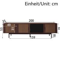 Mueble TV, Mueble Bajo with Textura Tallada, Mueble TV with tira de Luz LED y Puerta de Cristal Templado - details 6