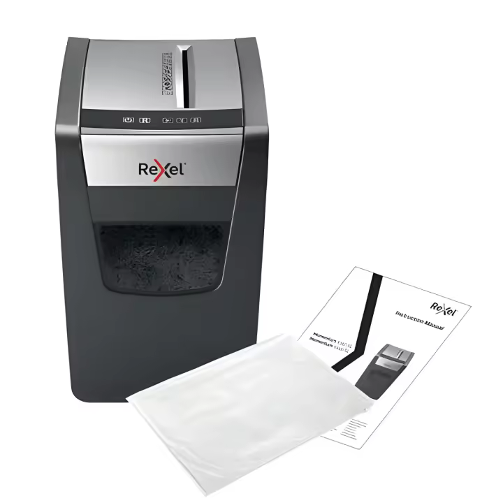 Destructora de Papel Rexel Momentum X312-SL Slimline - Corte en Confeti - 12 Hojas - Papelera 23 L - Negro - 1