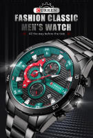 Reloj De Pulsera Curren 8402 Para Hombre Estilo Casual Y De Negocios Cronógrafo De 6 Manos Acero Inoxidable Resistente Al Agua - details 0