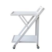 Meyvaser Carro de Servicio Plegable con Ruedas 65x40x85cm Blanco - Mueble de Cocina Elegante y Decorativo - details 3