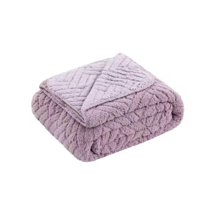 Manterol - Manta plaid de sofá de borreguito reversible dibujo geométrico zigzag de 140x190 cm. Tejido de sherpa extra suave, cálido y mullido, ideal para sofá o pie de cama. - 1