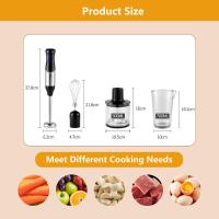 Batidora de mano 1000W, 5 Velocidad regulable + Turbo, 4-en-1 Picadora Eléctrica Maple inoxidable Incluye Vaso medio, Picador y Emulsionador  Pica hielo, Pies freezados, Frutos Secos - details 0