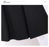 Vestido Elegante Para Mujer Con Doble Botón Y Cinturón Longitud Pierna Vestido Oscuro Blanco A-Line Estilo Oficina Moda Otoño 2025 - details 25