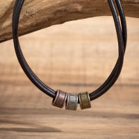 Cuello Alto De Cuero PU Con Cuentas De Metal Vintage Para Hombres Joyería De Moda 2023 Regalo Para Hombre Collar Encantador - details 6