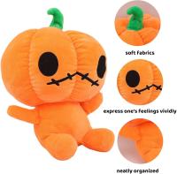 Peluche de calabaza de Halloween, calabaza de peluche naranja de Halloween, peluche esponjoso, lindo cojín de calabaza festivo, juguete suave para decoraciones de Halloween, agrega un ambiente festivo - details 4