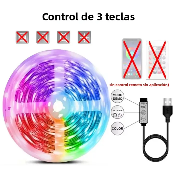 Tira De Luces LED SMD5050 5M USB Para TV Y Escritorio Cambio De Color Decoración De Dormitorio Lámpara DIY Iluminación Atmosfera - 1