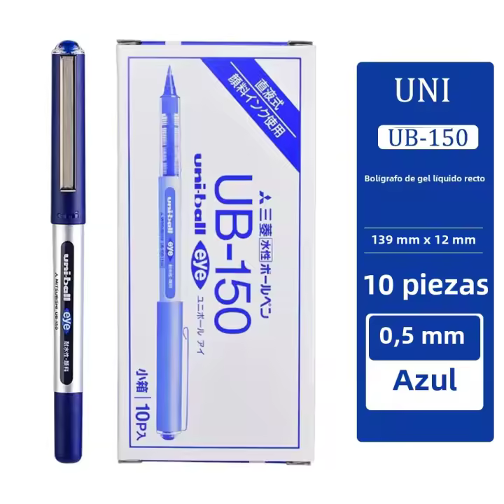 Juego De 10 Bolígrafos Gel UNI De Japón 0.5mm UB-150 Gran Capacidad De Tinta Líquida Para Escuela Y Oficina Suministros De Papelería - 1