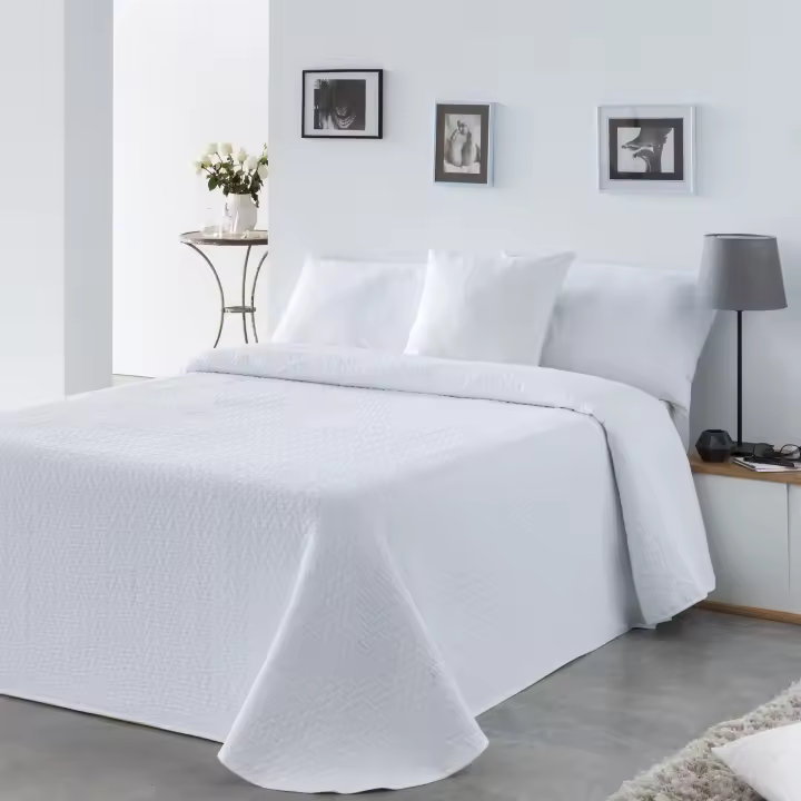 VIALMAN Colcha Bouti Lisa Alba 04 para Cama Individual de 90 cm | Colcha Beige cama 90 | Tamaño colcha 180 x 270 cm, Colcha color Beige - 1