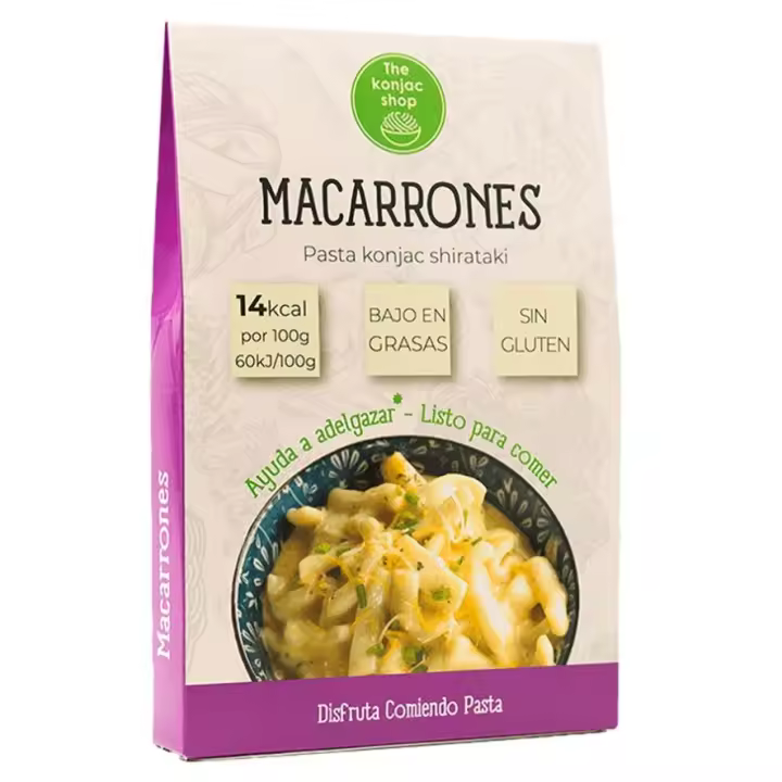 Konjac PACK 5 - The Konjac Shop - Macarrones De Konjac 200g | Pasta Shirataki Sin Gluten Bajo En Calorias y Carbohidratos | Aptos Para Veganos, Dietas Keto - - 1