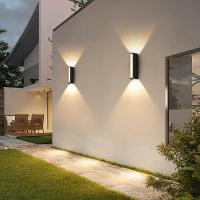 Lámpara de pared para exteriores Nueva 2025, impermeable, para patio, Puerta, balcón, lámpara de pared exterior, iluminación Aplique de Doble Techo median-Aplique de Tres Vías IP54 grosor 7cm alto 22cm 6,5 cm - details 3