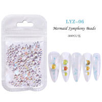 300Pcs Rhinestones De Mermaid Uso En Uñas Colores Caramelo Tamaños Mixtos Cristal Redondo Translúcido Aurora Para Decoración DIY - details 13