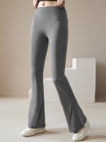 Nuevos Pantalones De Yoga Para Mujer Con Pierna Ancha Cintura Alta Levanta Glúteos Leggings Deportivos Flares Casuales Running Sueltos Con Banda Al Final - details 6