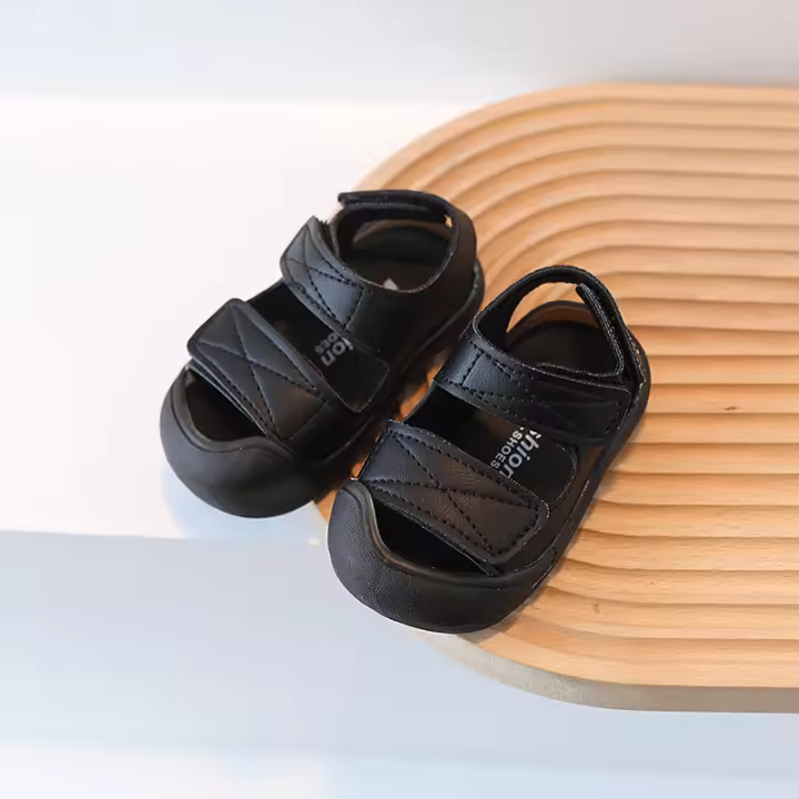 Sandalias De Playa Para Niñas Verano Zapatos Infantiles De Color Sólido Cierre De Correa Antideslizante Transpirable Talla True Fit - 1