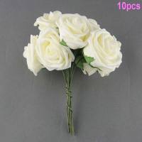 10Pcs Rosas De Espuma PE Artificiales Para Bodas Decoración De Mesa Y Fiestas Blancas Flores Falsas Para Decoración Del Hogar Y Cumpleaños - details 0