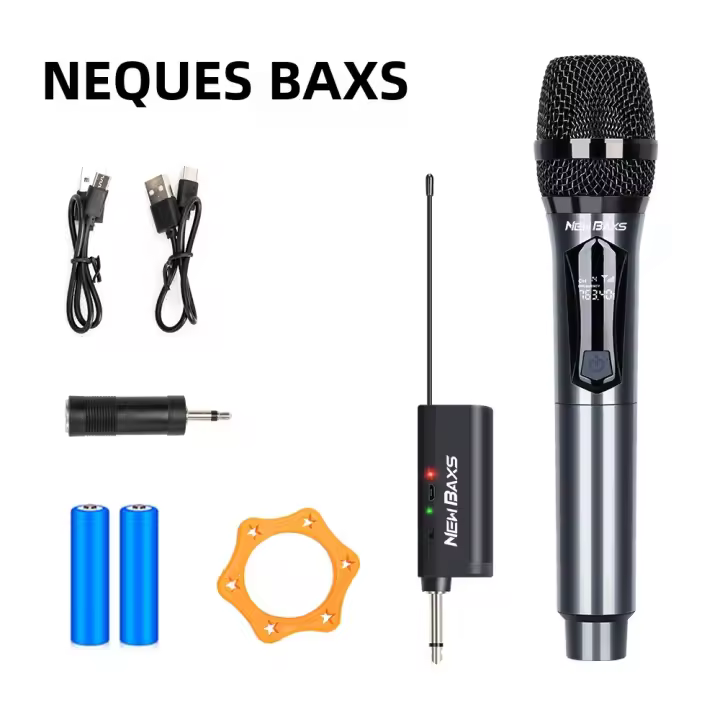 Micrófono Inalámbrico 2 Canales 1200mAh UHF Micrófono Dinámico Portátil Para Karaoke Fiesta Iglesia Show Reunión - 1