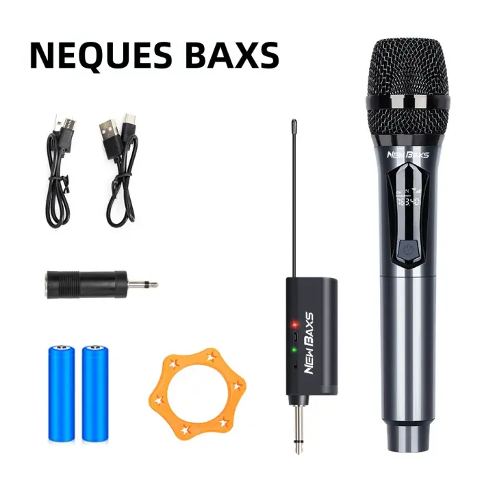 Micrófono Inalámbrico 2 Canales 1200mAh UHF Micrófono Dinámico Portátil Para Karaoke Fiesta Iglesia Show Reunión - 1