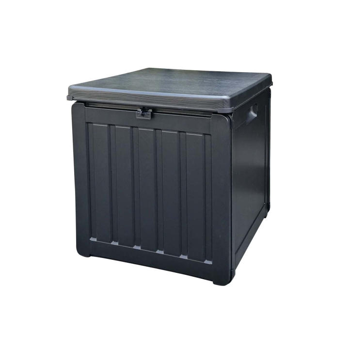 Baúl de Resina para Exterior Gardiun Soften Small 42,8x42,8x46,4 Cm Capacidad 76L - Negro