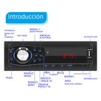 Receptor De Estéreo Para Coche Podofo 1din MP3 Multimedia Bluetooth FM Estéreo Digital Con SD USB TF AUX-IN Entrada DC 12V - details 10