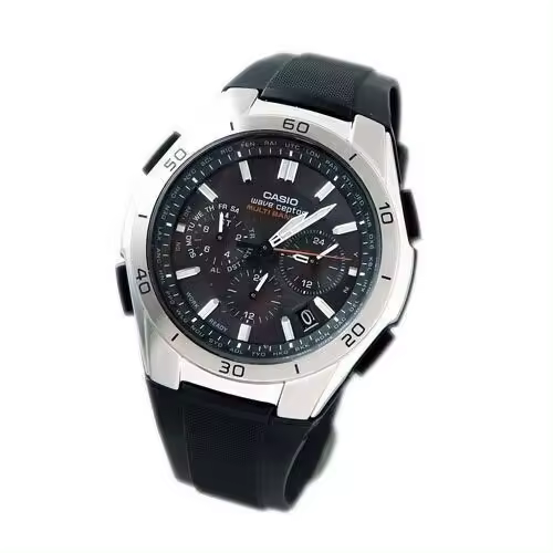 Reloj deportivo hombre Solar Radiocontrol Casio WaveCeptor WVQ-M410-1AJF JDM dial negro 43.5mm correa de caucho 100m WR Japan Domestic Market (venta exclusiva en mercado japonés - Coleccionistas / ama - 1