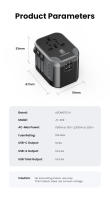 Adaptador De Viaje Universal 5 En 1 Con 2 USB-C Y 2 USB-A Cargador De Pared Para USA EU UK AUS Plug Incluye 2 USB Para Dispositivos Móviles - details 14