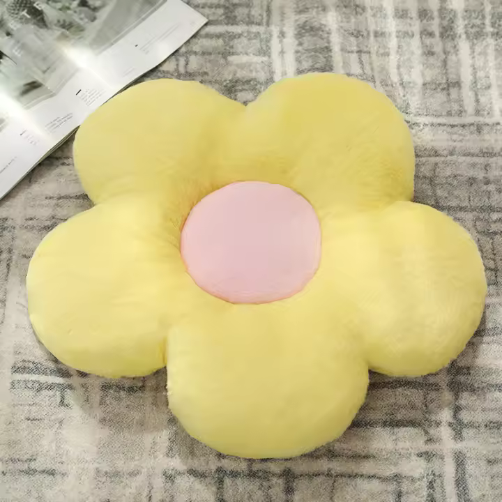 Cojín De Flor Para Sofá Ventana De Bay Window Y Suelo Del Dormitorio Cojín De Butaca Sunflower Regalo De Cumpleaños Para Niña Cojín Relleno De Espuma PU Material Poliéster 100% - 1