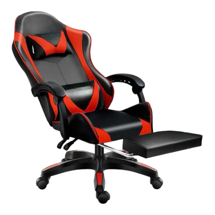 Silla Gaming para Escritorio, Oficina y Juegos Online Giratoria. Silla Cómoda de Altura Ajustable para Gaming ergonómica, de piel sintética.Silla racing de gaming videojuegos y de oficina. Es ergonómica y con diseño moderno (S001 7499 8499 Flash D7) - 1